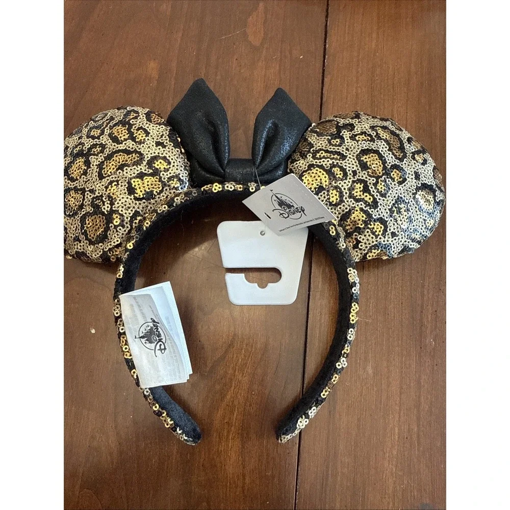 2025 Disney Parks Animal Kingdom Leopard Print Minnie Ears Headband NEW